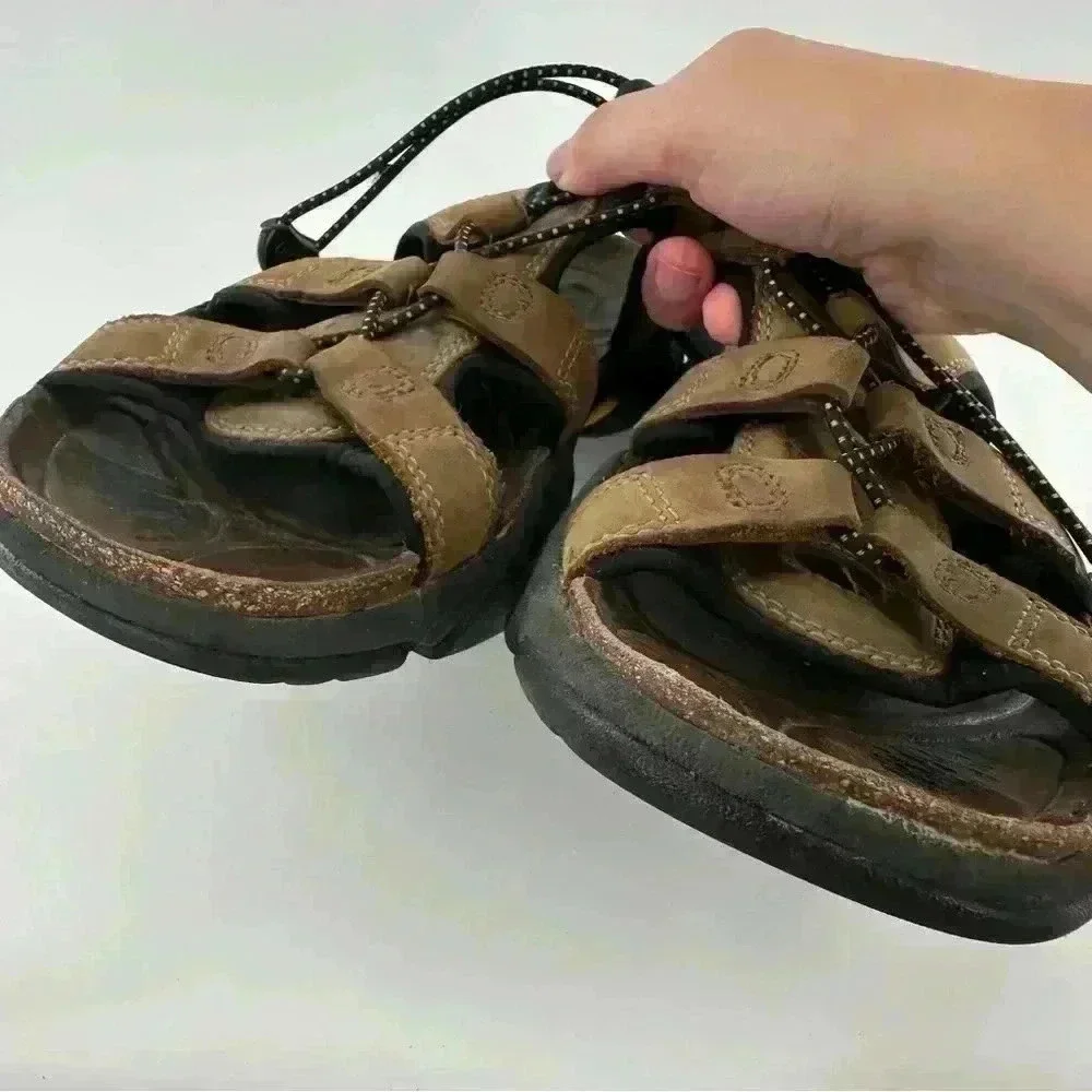 Keen mens sandals 9.5 40 brown nubuck leather outdoors walking gorpcore hiking